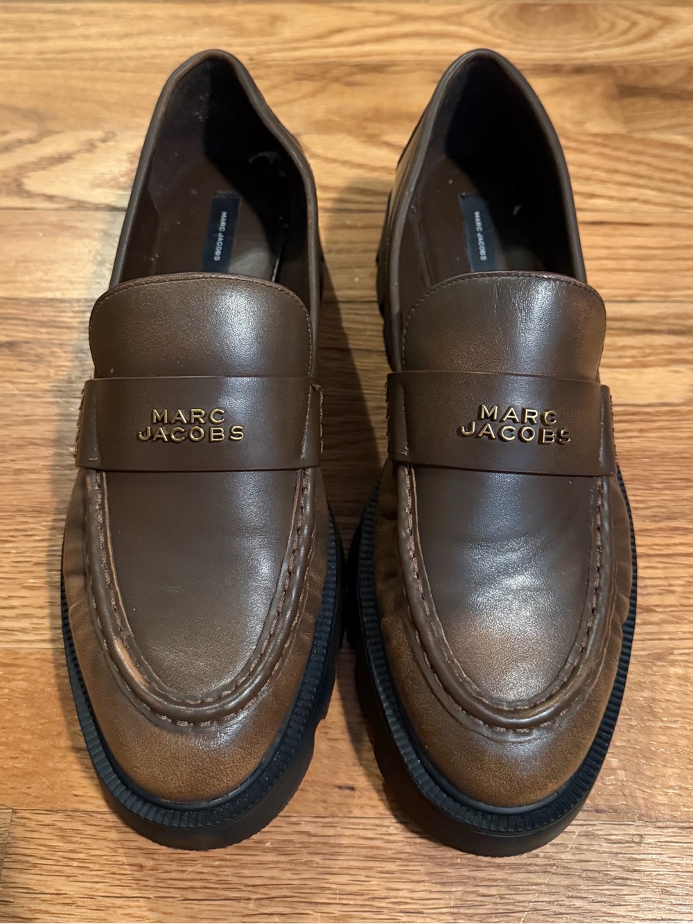 Marc Jacobs Brown Leather Frankie Loafers